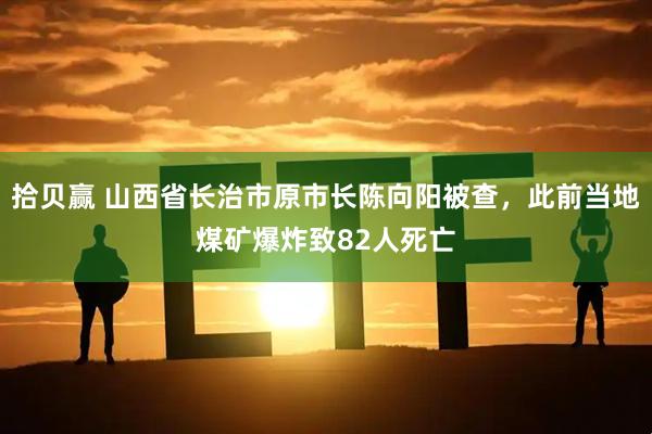 拾贝赢 山西省长治市原市长陈向阳被查，此前当地煤矿爆炸致82人死亡